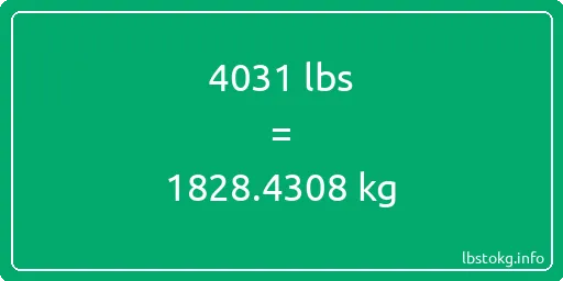 4031 Lbs to Kg - 4031 pounds to kilograms