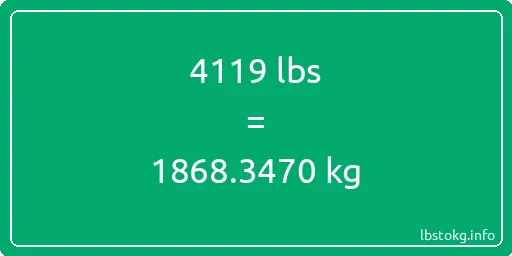 4119 Lbs to Kg - 4119 pounds to kilograms