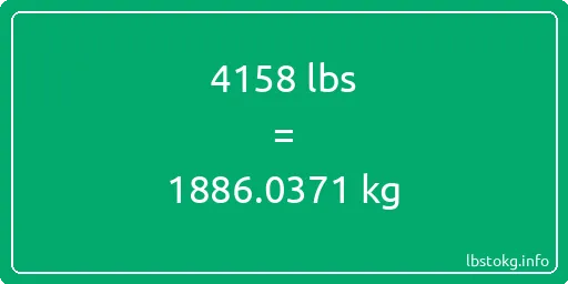 4158 Lbs to Kg - 4158 pounds to kilograms