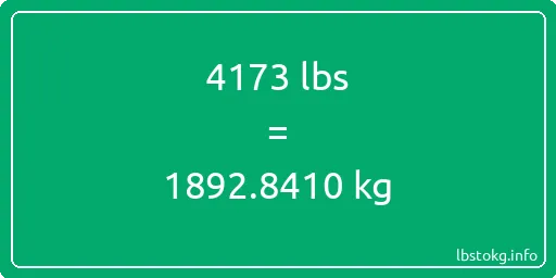 4173 Lbs to Kg - 4173 pounds to kilograms