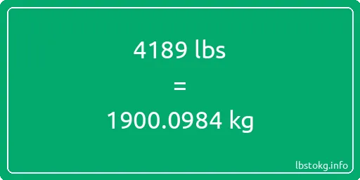 4189 Lbs to Kg - 4189 pounds to kilograms