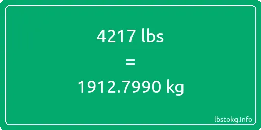 4217 Lbs to Kg - 4217 pounds to kilograms