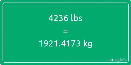 4236 Lbs to Kg - 4236 pounds to kilograms