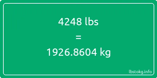 4248 Lbs to Kg - 4248 pounds to kilograms