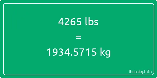 4265 Lbs to Kg - 4265 pounds to kilograms