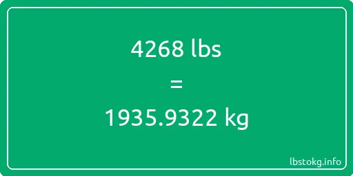 4268 Lbs to Kg - 4268 pounds to kilograms