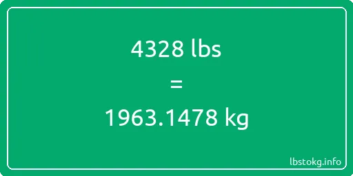 4328 Lbs to Kg - 4328 pounds to kilograms