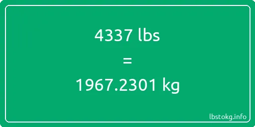 4337 Lbs to Kg - 4337 pounds to kilograms