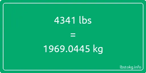 4341 Lbs to Kg - 4341 pounds to kilograms