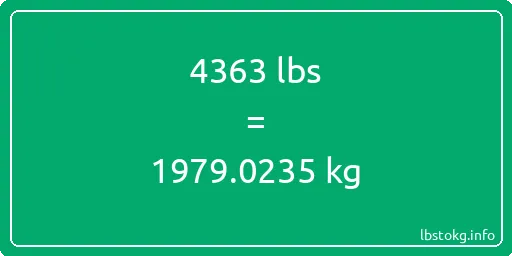 4363 Lbs to Kg - 4363 pounds to kilograms