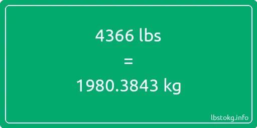 4366 Lbs to Kg - 4366 pounds to kilograms