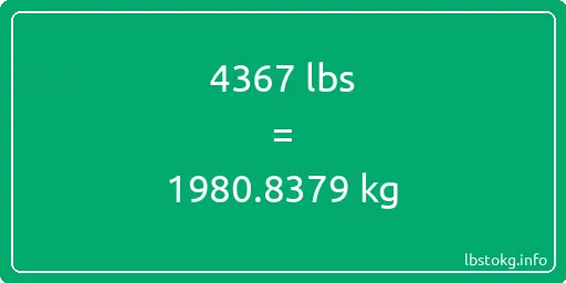 4367 Lbs to Kg - 4367 pounds to kilograms