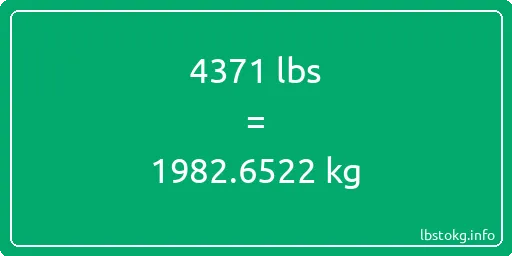 4371 Lbs to Kg - 4371 pounds to kilograms