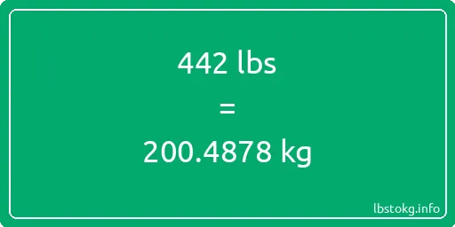 442 Lbs to Kg - 442 pounds to kilograms