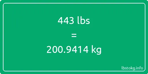 443 Lbs to Kg - 443 pounds to kilograms