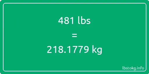 481 Lbs to Kg - 481 pounds to kilograms