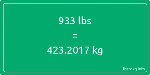 933 Lbs to Kg - 933 pounds to kilograms