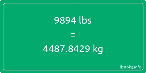 9894 Lbs to Kg - 9894 pounds to kilograms