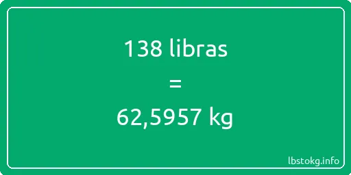 138 libras en kg - 138 libras en kilogramos