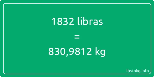 1832 libras en kg - 1832 libras en kilogramos