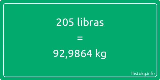 205 libras en kg - 205 libras en kilogramos