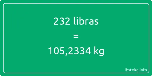 232 libras en kg - 232 libras en kilogramos