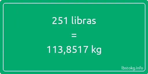 251 libras en kg - 251 libras en kilogramos