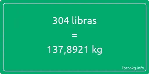 304 libras en kg - 304 libras en kilogramos