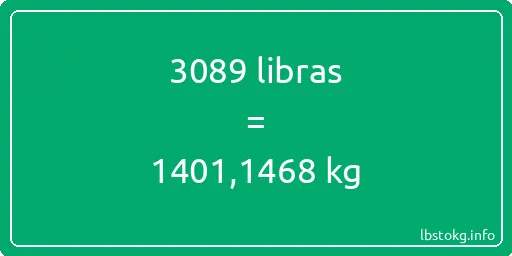 3089 libras en kg - 3089 libras en kilogramos