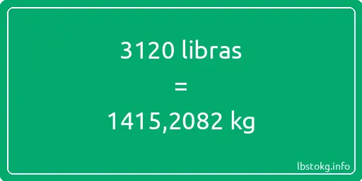 3120 libras en kg - 3120 libras en kilogramos