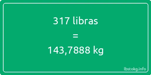 317 libras en kg - 317 libras en kilogramos