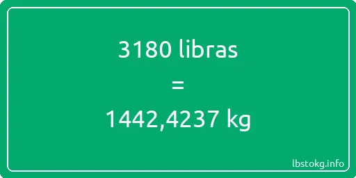 3180 libras en kg - 3180 libras en kilogramos