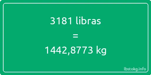 3181 libras en kg - 3181 libras en kilogramos