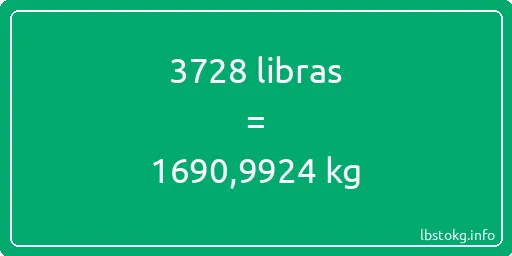 3728 libras en kg - 3728 libras en kilogramos