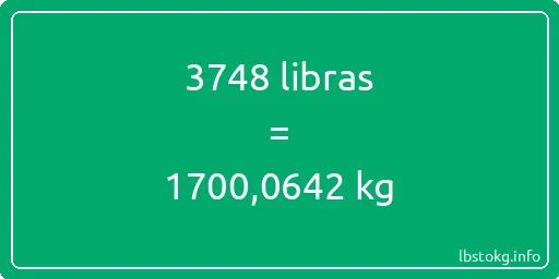 3748 libras en kg - 3748 libras en kilogramos