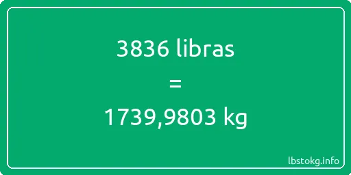 3836 libras en kg - 3836 libras en kilogramos