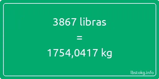 3867 libras en kg - 3867 libras en kilogramos