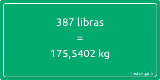 387 libras en kg - 387 libras en kilogramos