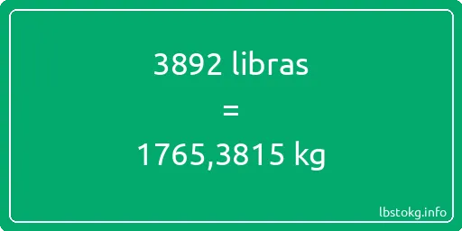 3892 libras en kg - 3892 libras en kilogramos