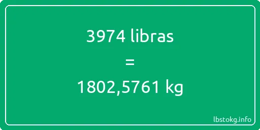 3974 libras en kg - 3974 libras en kilogramos