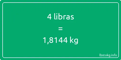 4 libras en kg - 4 libras en kilogramos