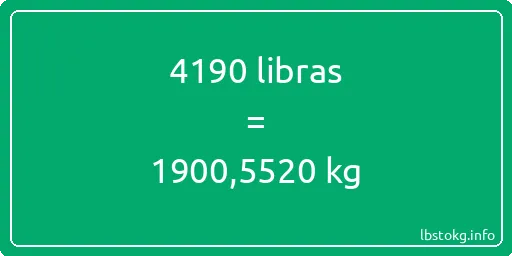 4190 libras en kg - 4190 libras en kilogramos