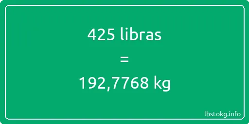 425 libras en kg - 425 libras en kilogramos