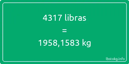 4317 libras en kg - 4317 libras en kilogramos