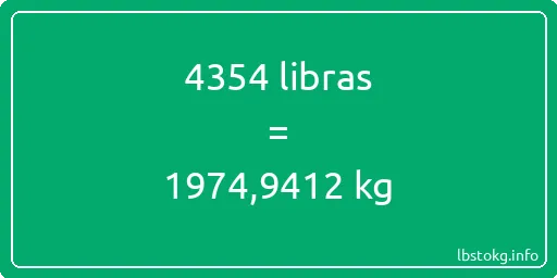 4354 libras en kg - 4354 libras en kilogramos