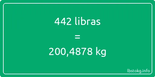 442 libras en kg - 442 libras en kilogramos