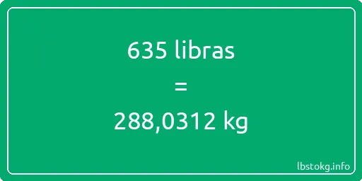 635 libras en kg - 635 libras en kilogramos