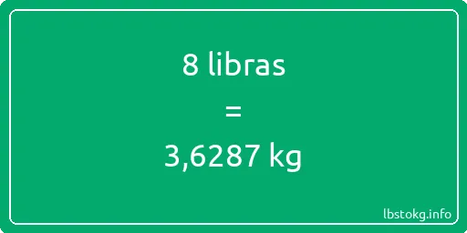 8 libras en kg - 8 libras en kilogramos