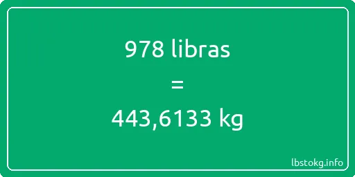 978 libras en kg - 978 libras en kilogramos