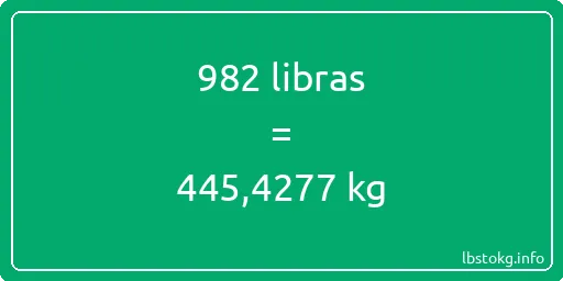 982 libras en kg - 982 libras en kilogramos